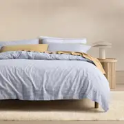 Sheridan Outlet Flannelette Mini Windowpane Quilt Cover Set in White Cotton