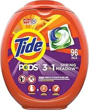 [Tide] PODS Laundry Detergent Liquid Pacs, Spring Meadow Scent, HE Compatible, 96 Count (Packaging May Vary)