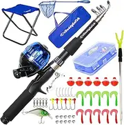 DaddyGoFish Kids Fishing Pole - Rod Reel Combo Tackle Box Starter Set - First Year Small Dock Gear Kit for Boys Girls Toddler Youth Age Beginner Little Children Junior Anglers