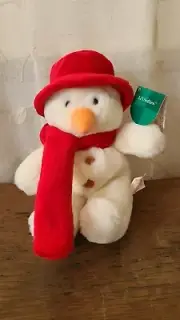 Russ & Berrie Snowball Snowman Lil Li'l Softies Christmas Soft Plush Toy NWT