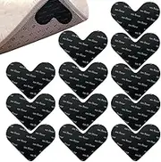 Pack of 12 Non-Slip Mats for Carpet, Washable and Reusable Non-Slip Underlay, Heart-Shaped Non-Slip Mat, for Easy Carpet Cleaning