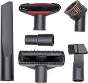 YinuoMa 6 Piece Set Vacuum Attachments Accessories Cleaning Kit Brush Nozzle Crevice Tool for 35mm to 32mm Standard Hose Parts,Compatible with Shark/Henry Hoover Attachments, Black