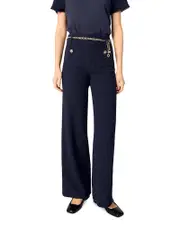 Maje Tweed Trousers With Chain Belt