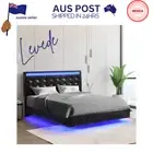 Levede Floating Bed Frame Double Queen with Headboard LED Lights Mattress Base