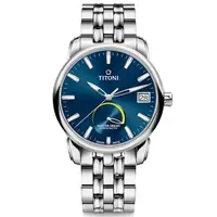 在飛比找momo購物網優惠-【TITONI 梅花錶】大師系列瑞士天文台認證 高級機械腕錶