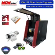 50W JPT Fiber Laser Engraver Enclosed Laser Marking Machine 150x150mm& 69 Rotary