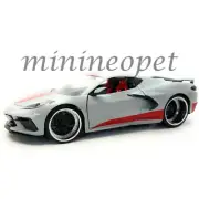 JADA 33045 BIGTIME 2020 CHEVROLET CORVETTE STINGRAY C8 1/24 with RED STRIPE GREY