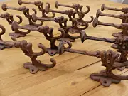 15 Rustic Cast Iron Coat Bath Hooks Ornate Victorian Large Hall Tree Hardware