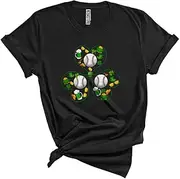 [Generic] Baseball Shamrock Shape, Wonderful St. Patrick's Day Baseball Player, Matching Sport Team Unisex T-Shirt