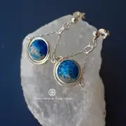 -KR ORE研鉐- K2 blue 藍點石 925銀天然石耳環設計