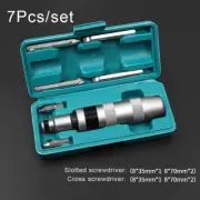 7Pcs Heavy Duty Impact Driver Bits Screwdriver Set Tool Socket Kit + Storage Box