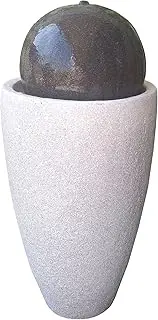 Black Ball on Grey Vase Fountain Water Feature