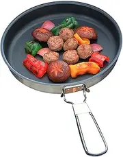 Compact Cooking Pan - Nonstick Frying Pan, Colapsible Non Stick Skillet | Lightweight Aluminum Non Stick Frying Pan with Folding Handle, 24cm/9.4inch Outdoor Cookware for Camping, Hiking, Backpacking