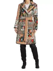Alice + Olivia Moya Quilted Patchwork Coat