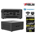 【ASUS 華碩】NUC I7十二核{左將軍S1DB} 迷你電腦(I7-1360P/32G/500G M.2 GEN4)