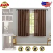 2-Piece Back Tab Linen Curtains - Light Filtering, 64" Length for Modern Spaces