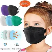 50Pcs Kids KF94 Face Masks 4 Layers Disposâble Protective 3D Face Mask Covering