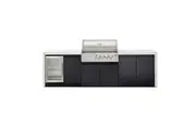 Crossray Stainless Steel Gas BBQ 4B Outdoor Kitchen w Single Fridge V13 White