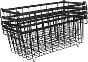 WHAMVOX 4pcs Fridge Wire Basket: Chest Freezer Baskets Organizer Wire Storage Containers With Double Handles - Deep Freezer Bins Organizer For Food Organization