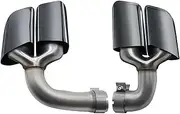 Stainless Steel Exhaust Tip Square Tail Throat Compatible For More Porsche Cayenne 2019 Or Four Out Of The Tail Throat Pair(Titanium black1set)