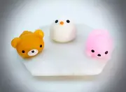 Mochi Squishy Toys Mini Squishy Party Favors Kid Animals Fun Cute Bear Play 3Pcs