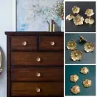 Golden Plum Flower Cabinet Pull Handles Furniture Wardrobe Cupboard Drawer Knobs