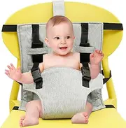 FwQoFvk Baby High Chair Travel Harness Seat, Adjustable High Booster Seat Cover, Portable Baby High Chair Safety Seat, Baby Traveling Essential Harness Seat for Traveling, Camping