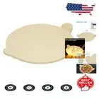Crispy Pizza Mastery: 15" Cordierite Pizza Grilling Stone with Convenient Handle