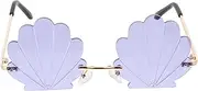 [FRCOLOR] 1Pc Conch Design Funny Sunglasses for Parties Photo Booth Carnival Lightweight Comfortable Eyewear Unique Purple Lens with Frame Great Prop for Events