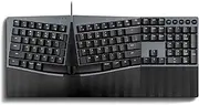 Perixx PERIBOARD-535BR Wired Ergonomic Mechanical Split Keyboard - Low-Profile Brown Tactile Switches - Programmable Feature with Macro Keys - Compatible with Windows and Mac OS X - US English, Black