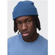 Mens Washed Blue Stonewashed Beanie