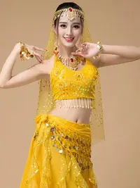 在飛比找樂天市場購物網優惠-印度舞配飾肚皮舞表演服頭紗頭飾新疆舞演出套裝異域風情紗巾遮臉