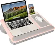 LAPGEAR Home Office Pro Lap Desk with Wrist Rest, Mouse Pad, and Phone Holder - Pink - Fits up to 15.6 Inch Laptops - Style No. 91604