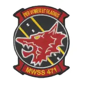 4" MARINE CORPS MWSS-471 RED WOLVES HOOK & LOOP EMBROIDERED PATCH