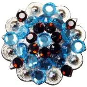 47HS 32 Turquoise Brown Crystals Berry Concho Rhinestone Headstall Saddle