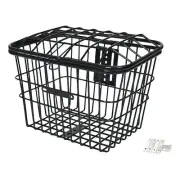 Bicycle Storage Basket Metal Wire with Cover Cargo Basket for Folding Bike