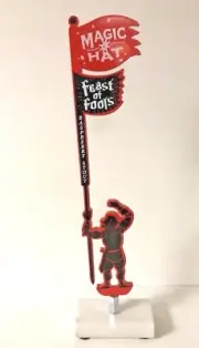Magic Hat Feast Of Fools Raspberry Stout Tap Handle RED Metal 14" ~ NEW & F/S