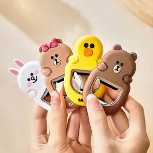 【LINE FRIENDS】熊大莎莉兔兔多功能冰箱貼磁吸式不鏽鋼開瓶器(熊美 冰箱磁鐵 開酒器)