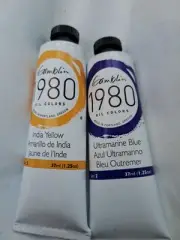 Gamblin 1980 Lot Of 2 OilColor Paints 37ml Pair India Yellow Ultramarine Blue