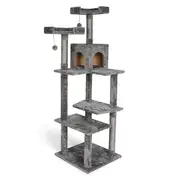 All Day Multi Level Playground Cat Scratcher Ash 55x55x170cm