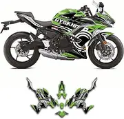Kungfu Graphics Custom Decal Kit for sportbike Kawasaki Ninja 650 2020 2021 2022 2023 2024, Black Green,KWNJ65A2024003-KO