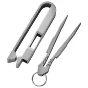 Camping Small Tweezer Quick Detachable Titaniums Alloy Tweezers with Keyring