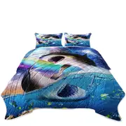 Cool Yin Yang Sharks Space and Ocean Coverlet