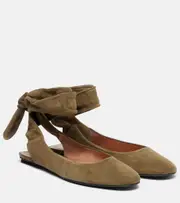[The Attico] The Attico Cloe suede ballet flats AU 4 green