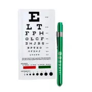 Professional Medical Diagnostic Penlights With Pupil Gauge Green w/Snellen Chart