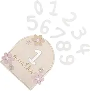 KOCKSHION Wooden Baby Milestone Cards Baby Monthly Milestone Sign Set -Friendly Wood Photo Prop for Unforgettable