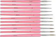 RIZGHWOY 11 PCs Professional Details Brush Set for Gouache -Discourse Kits of Artists, Thin Line Brushes for Acrylic Paint Models, Wooden Paint