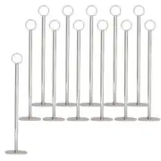 12x Table Number Stand Ring Clip 40mm Base 380mm Menu / Card Holder