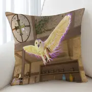 Fiction Artwork White Owl Cushion Cover