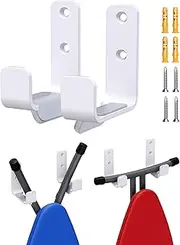 Ironing Board Holder Wall Mount White, Stainless Steel Ironing Board Hanger for Laundry Room, Adjustable Distance Iron Board Holder Hook Wall Mount